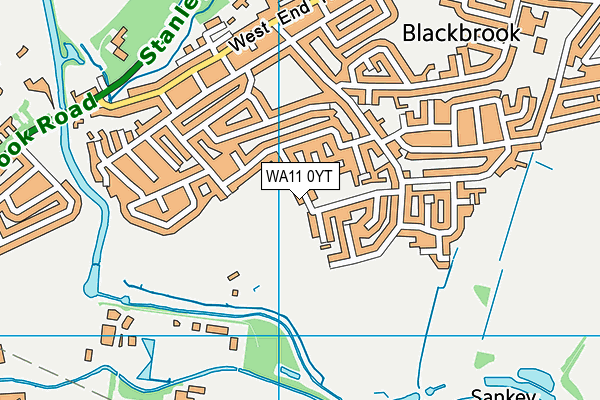 WA11 0YT map - OS VectorMap District (Ordnance Survey)