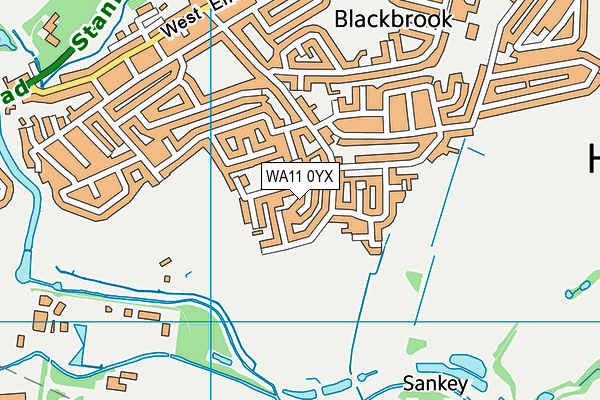 WA11 0YX map - OS VectorMap District (Ordnance Survey)