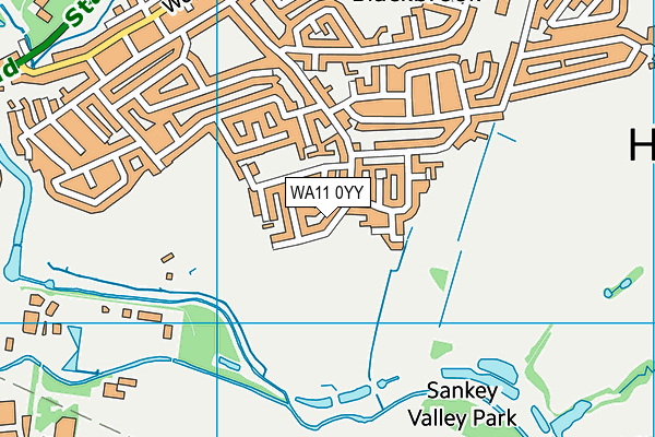 WA11 0YY map - OS VectorMap District (Ordnance Survey)