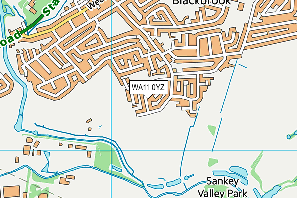 WA11 0YZ map - OS VectorMap District (Ordnance Survey)