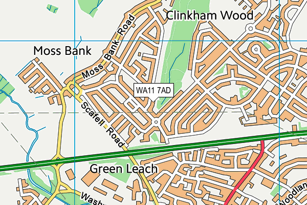 WA11 7AD map - OS VectorMap District (Ordnance Survey)