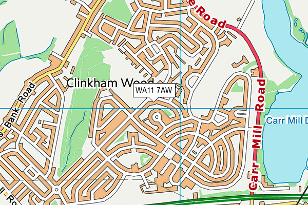 WA11 7AW map - OS VectorMap District (Ordnance Survey)