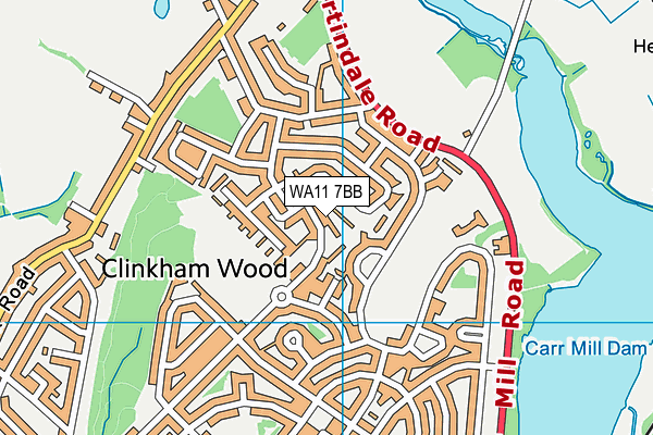 WA11 7BB map - OS VectorMap District (Ordnance Survey)