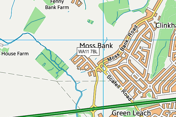 WA11 7BL map - OS VectorMap District (Ordnance Survey)