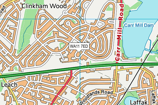 WA11 7ED map - OS VectorMap District (Ordnance Survey)