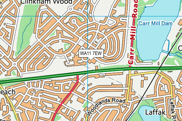 WA11 7EW map - OS VectorMap District (Ordnance Survey)