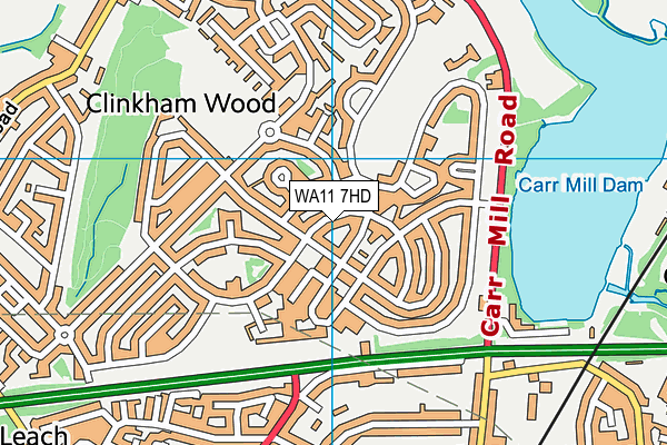 WA11 7HD map - OS VectorMap District (Ordnance Survey)