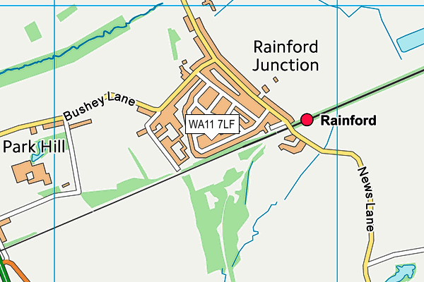 WA11 7LF map - OS VectorMap District (Ordnance Survey)