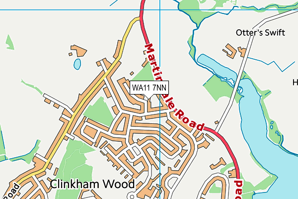 WA11 7NN map - OS VectorMap District (Ordnance Survey)