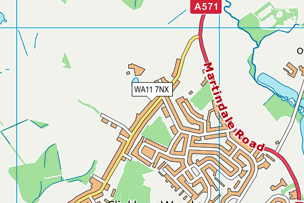 WA11 7NX map - OS VectorMap District (Ordnance Survey)