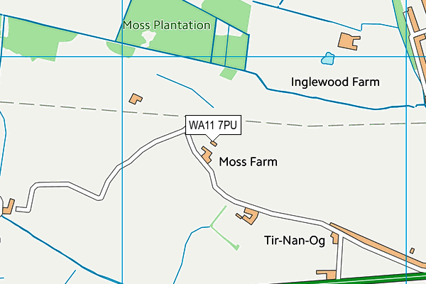 WA11 7PU map - OS VectorMap District (Ordnance Survey)
