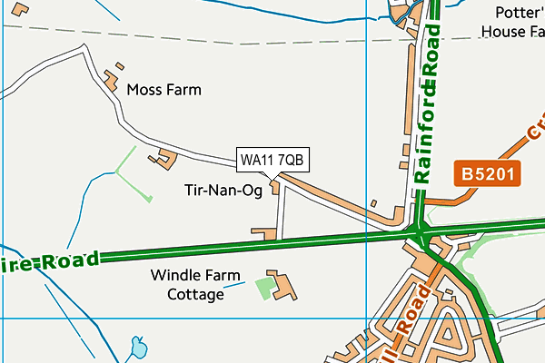 WA11 7QB map - OS VectorMap District (Ordnance Survey)