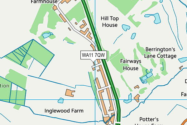 WA11 7QW map - OS VectorMap District (Ordnance Survey)