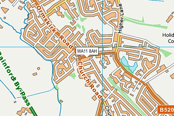WA11 8AH map - OS VectorMap District (Ordnance Survey)