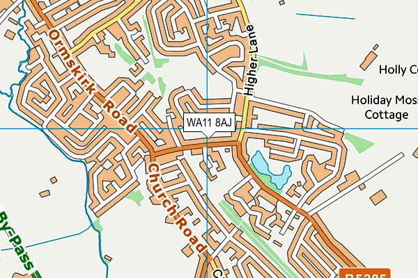 WA11 8AJ map - OS VectorMap District (Ordnance Survey)