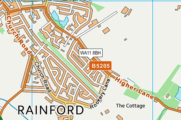 WA11 8BH map - OS VectorMap District (Ordnance Survey)
