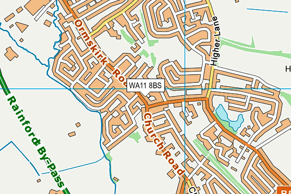 WA11 8BS map - OS VectorMap District (Ordnance Survey)