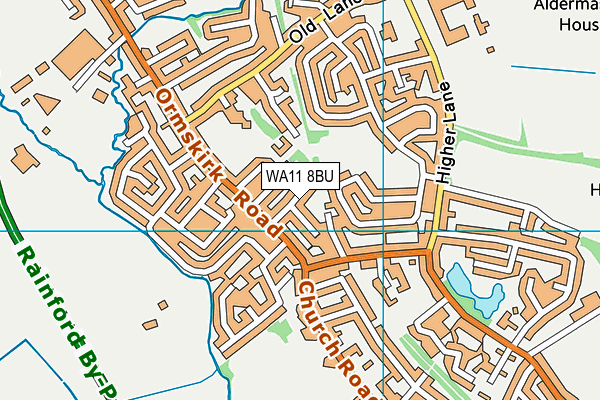 WA11 8BU map - OS VectorMap District (Ordnance Survey)