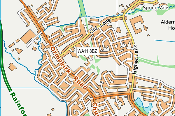 WA11 8BZ map - OS VectorMap District (Ordnance Survey)