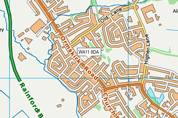 WA11 8DA map - OS VectorMap District (Ordnance Survey)