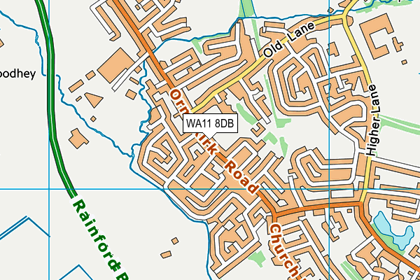 WA11 8DB map - OS VectorMap District (Ordnance Survey)