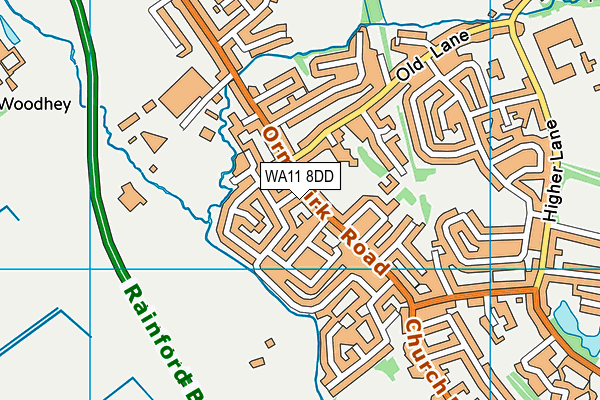 WA11 8DD map - OS VectorMap District (Ordnance Survey)