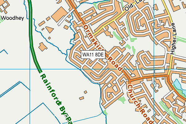 WA11 8DE map - OS VectorMap District (Ordnance Survey)