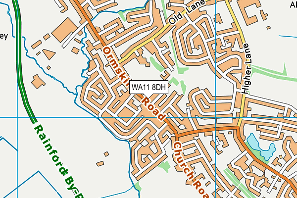 WA11 8DH map - OS VectorMap District (Ordnance Survey)