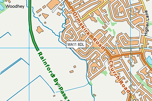 WA11 8DL map - OS VectorMap District (Ordnance Survey)