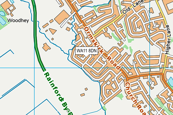 WA11 8DN map - OS VectorMap District (Ordnance Survey)
