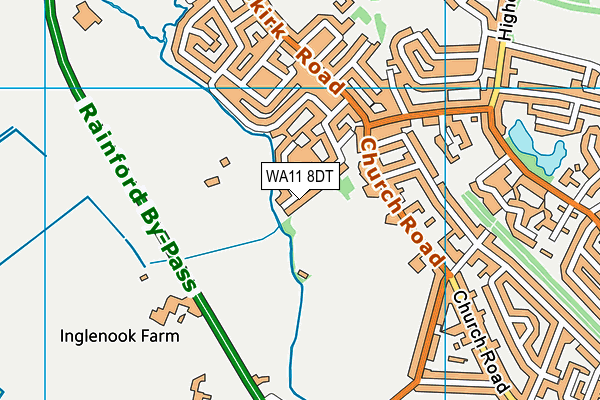 WA11 8DT map - OS VectorMap District (Ordnance Survey)