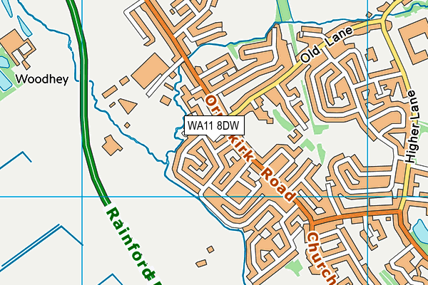 WA11 8DW map - OS VectorMap District (Ordnance Survey)