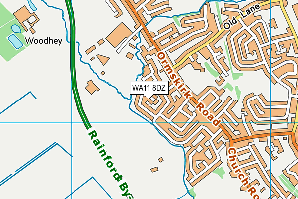 WA11 8DZ map - OS VectorMap District (Ordnance Survey)