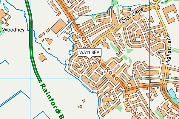 WA11 8EA map - OS VectorMap District (Ordnance Survey)