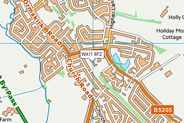 WA11 8FZ map - OS VectorMap District (Ordnance Survey)