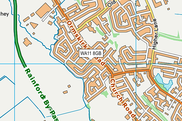 WA11 8GB map - OS VectorMap District (Ordnance Survey)