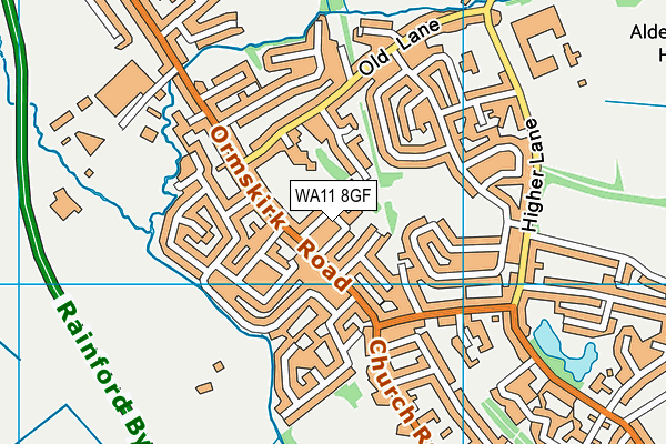 WA11 8GF map - OS VectorMap District (Ordnance Survey)