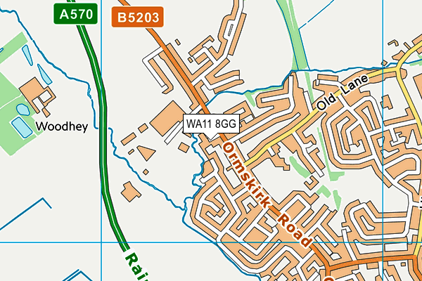 WA11 8GG map - OS VectorMap District (Ordnance Survey)