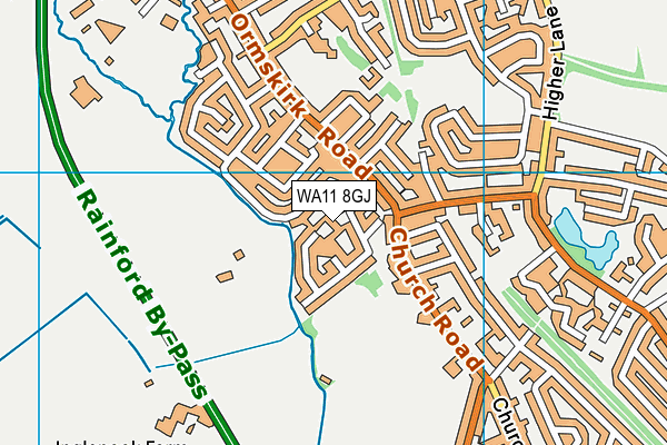 WA11 8GJ map - OS VectorMap District (Ordnance Survey)