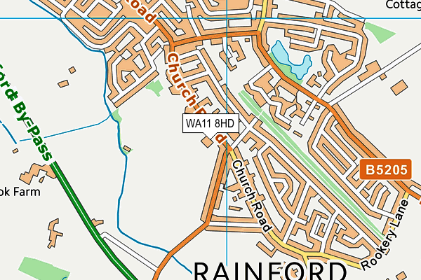 Rainford Silver Jubilee Playing Field map (WA11 8HD) - OS VectorMap District (Ordnance Survey)
