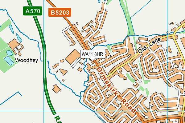 Map of THE VILLAGE END RAINFORD LTD at district scale