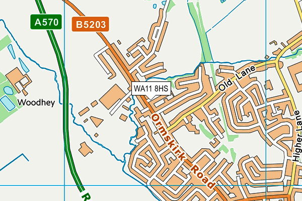 WA11 8HS map - OS VectorMap District (Ordnance Survey)
