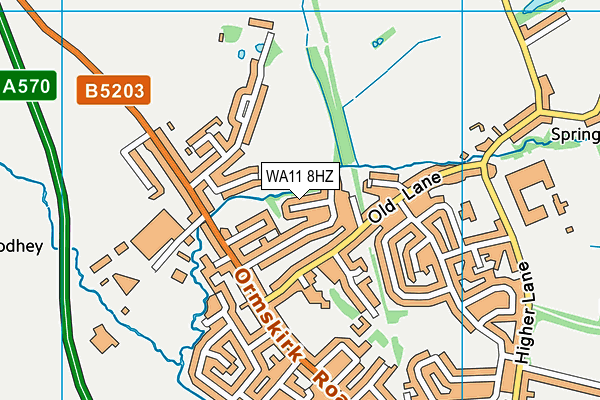 WA11 8HZ map - OS VectorMap District (Ordnance Survey)