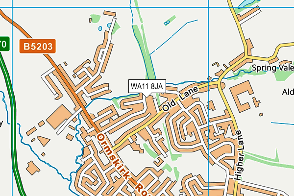 WA11 8JA map - OS VectorMap District (Ordnance Survey)