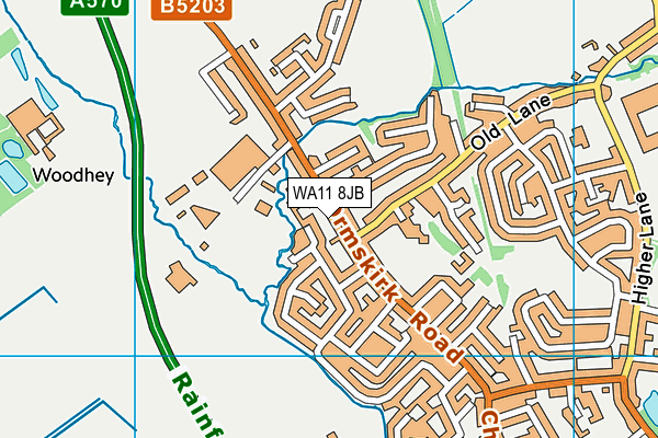 WA11 8JB map - OS VectorMap District (Ordnance Survey)