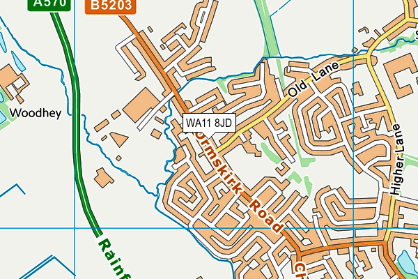 WA11 8JD map - OS VectorMap District (Ordnance Survey)