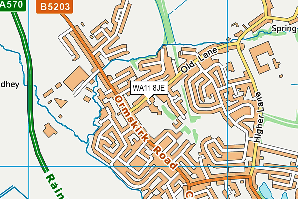 WA11 8JE map - OS VectorMap District (Ordnance Survey)