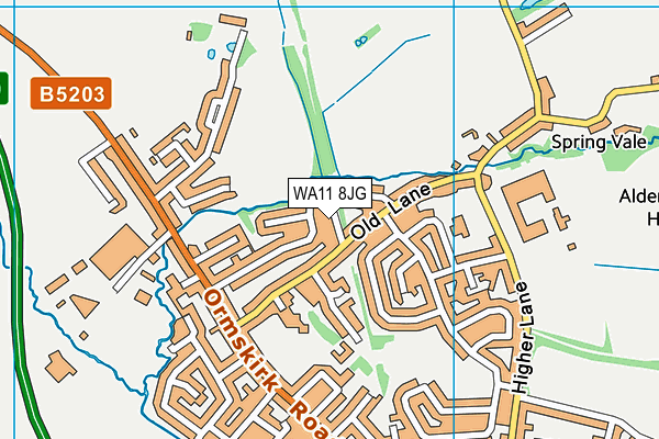 WA11 8JG map - OS VectorMap District (Ordnance Survey)