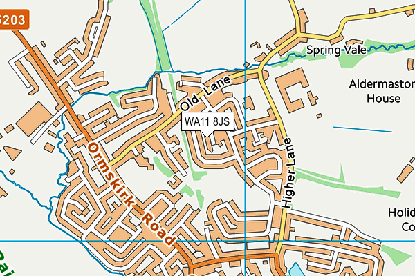 WA11 8JS map - OS VectorMap District (Ordnance Survey)
