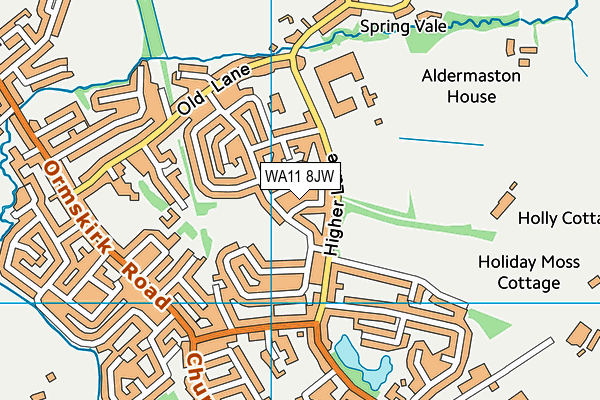 WA11 8JW map - OS VectorMap District (Ordnance Survey)